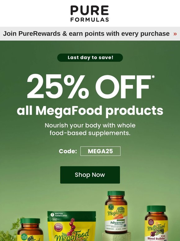 MegaFood sale ends today: 25% OFF