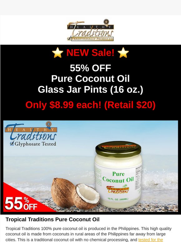 55% OFF Pure Coconut Oil! Ends TONIGHT: 50% OFF Liquid Soap Pumps + Refills, Scented Soap Bars!