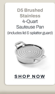 D5 Brushed stainless 4 qt sauteuse pan
