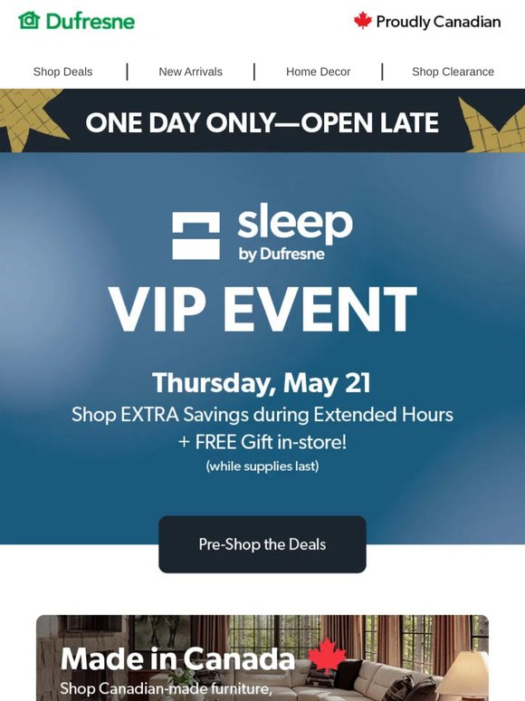 You're invited 📮 VIP Sleep Event + Extended Hours!