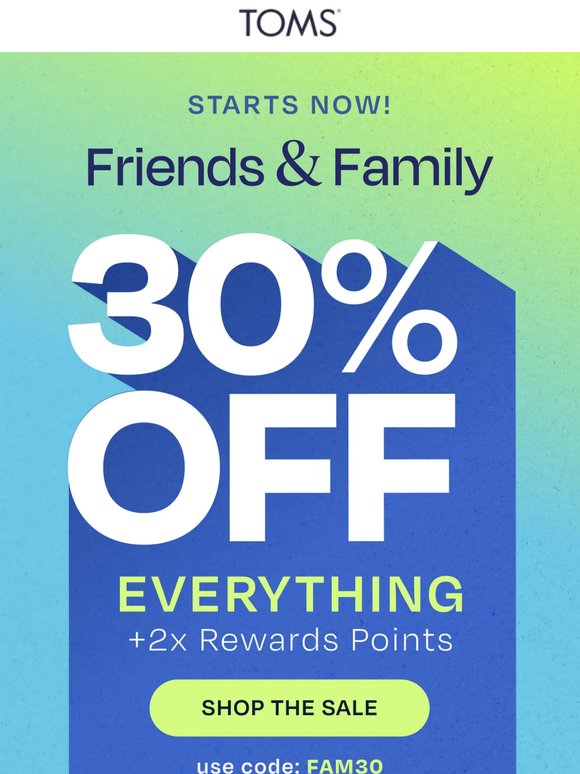 30% Off Everything + 2x Points 🫶