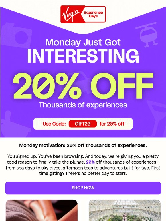 20% off on a Monday? How rogue 😉