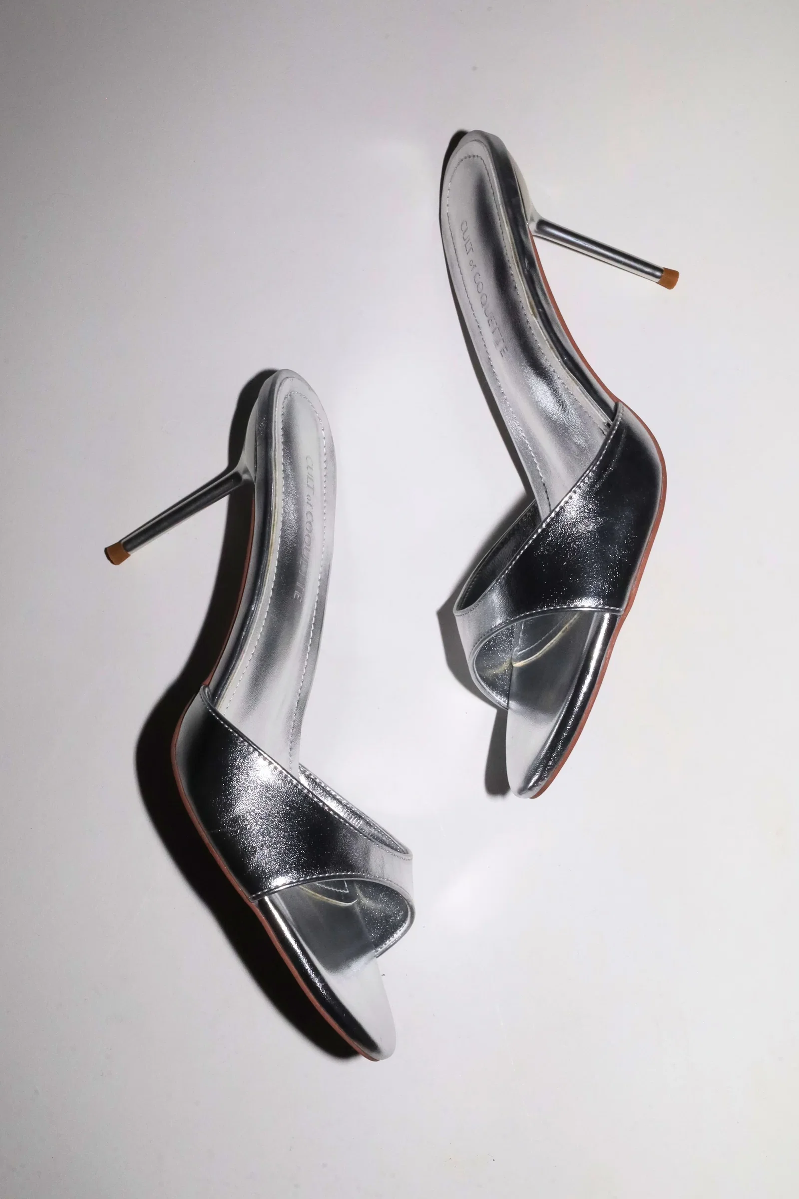 Image of Pia Silver Mules 80 mm