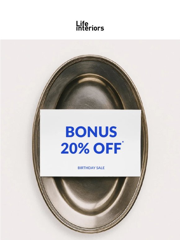 20% Off Sitewide* is EXTENDED