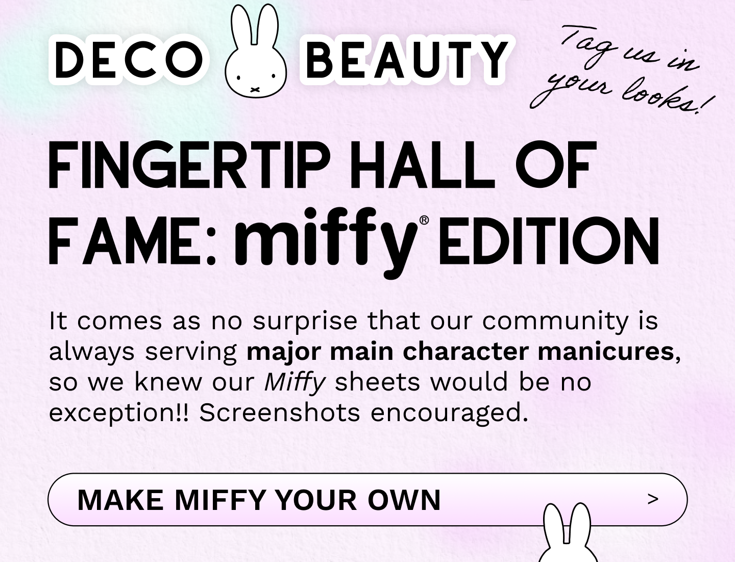 It comes as no surprise that our community is always serving major main character manicures, so we knew our Miffy sheets would be no exception!! Screenshots encouraged.
