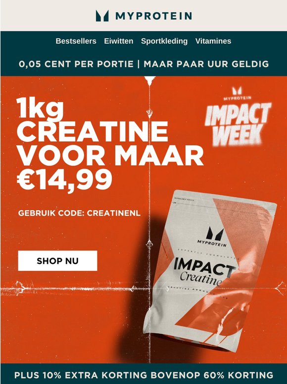 Maar €14,99 voor 1KG Creatine 🤯