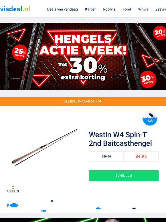 🎣 Pak tot 30% korting op hengels!