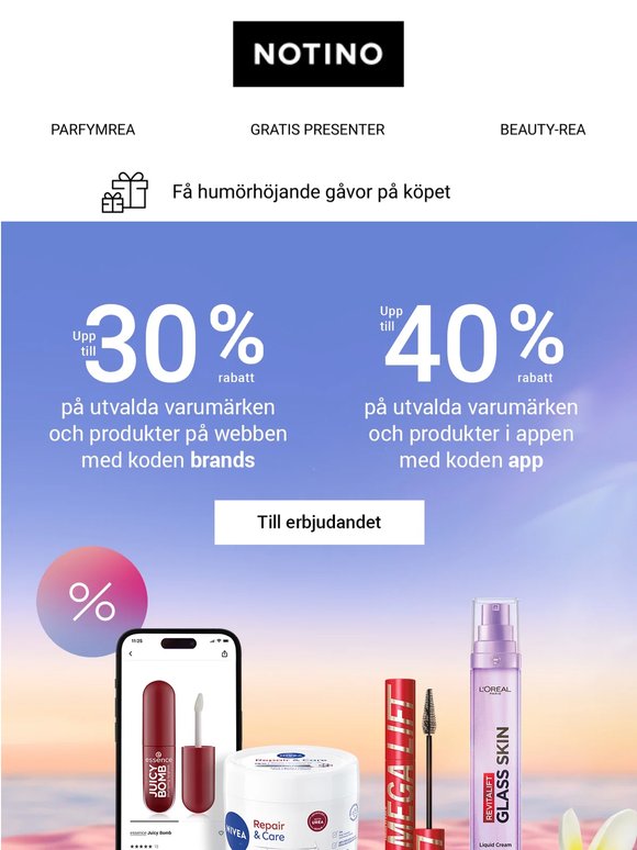 En rabatt på upp till 40 % väntar på dig!