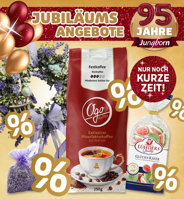 Jubiläums-Angebote mit Kaffee, Süßwaren & Lavendel stark reduziert
