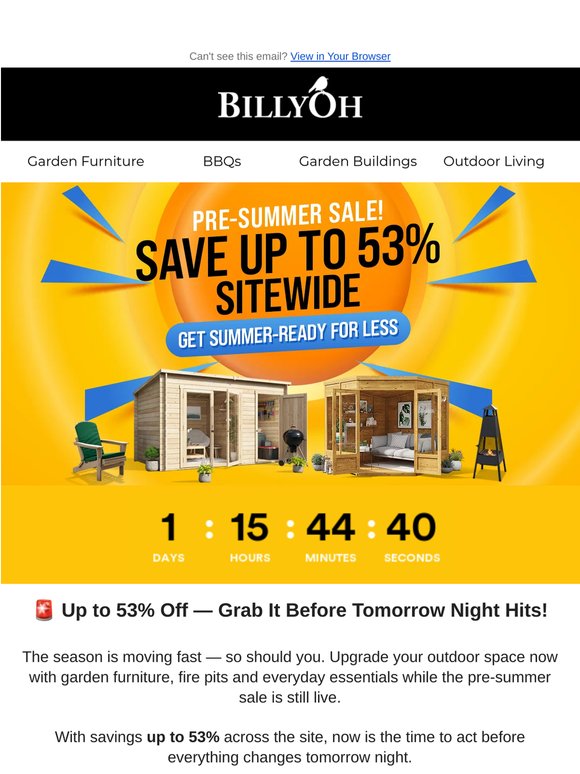⏰ Up to 53% Off — Pre-Summer Deals End Tomorrow Night!