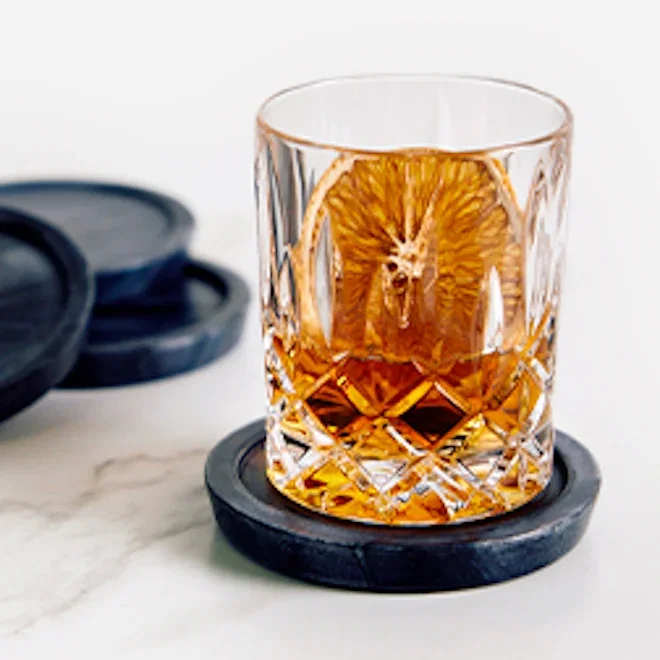 Humble & Mash Grey Marble Coasters, Set of 4