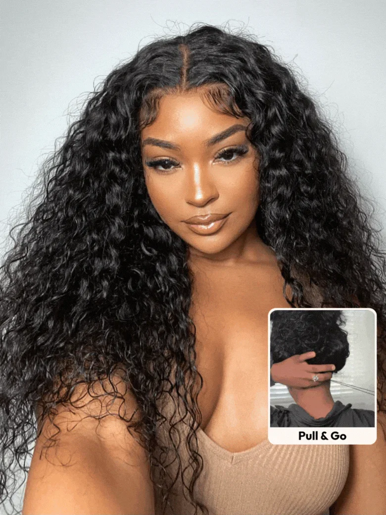 [20''=$139]Sunber 180% Density 7x5/ 13x4 Pre-Everything Water Wave & Curly Mixed Pre Cut Lace Frontal Human Hair Wigs With Invisi Drawstring
