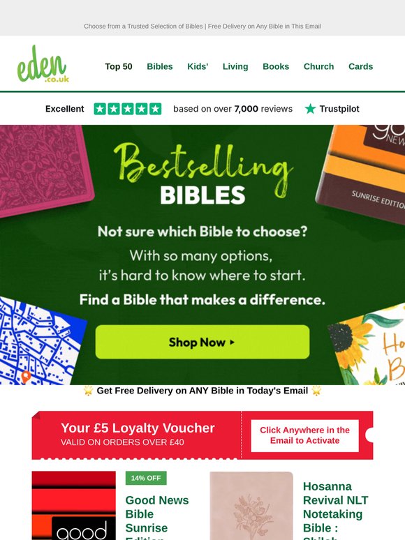 Still looking for your perfect Bible? 📖 Bestselling Bibles trusted by you | Plus your £5 voucher