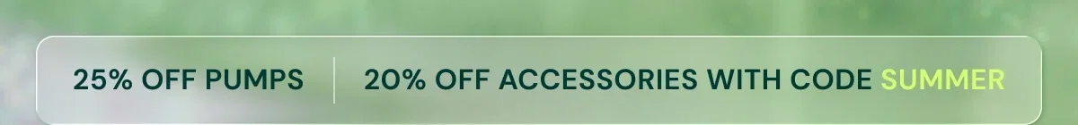 20% off accessories with code Summer Banner
