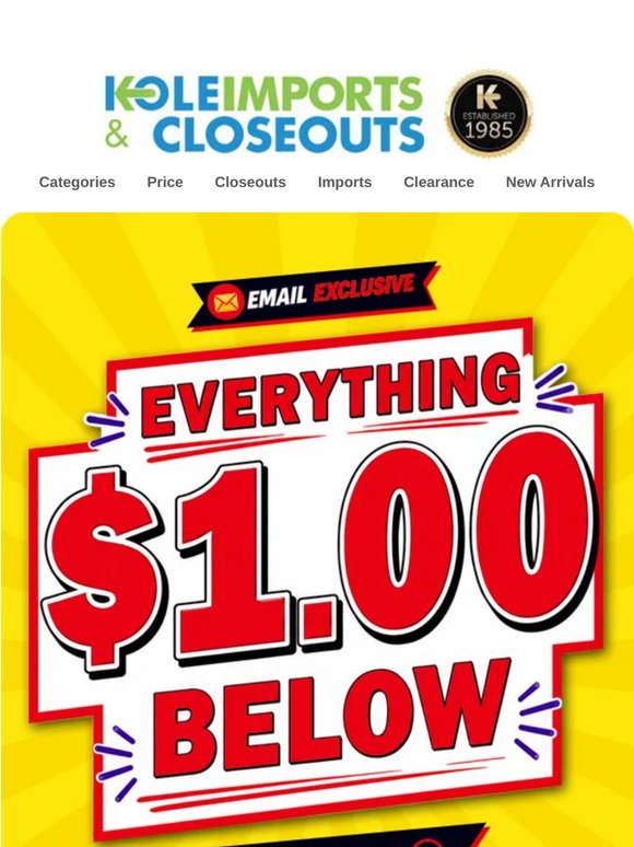 Everything $1 Below!
