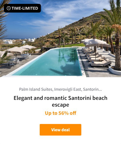 Elegant and romantic Santorini beach escape