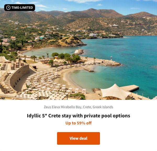 Idyllic 5* Crete stay with private pool options