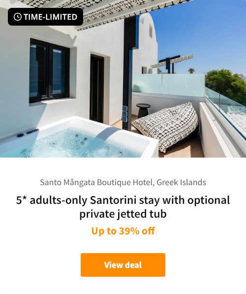 5* adults-only Santorini stay with optional private jetted tub