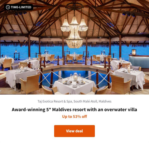 Award-winning 5* Maldives resort with an overwater villa