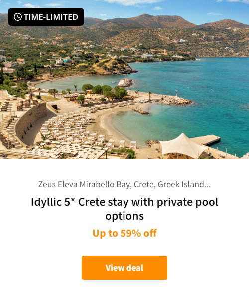 Idyllic 5* Crete stay with private pool options