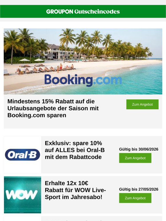 Booking.com: Saisonurlaub ab 15% Rabatt
