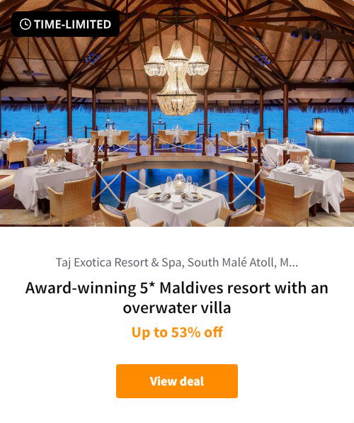 Award-winning 5* Maldives resort with an overwater villa