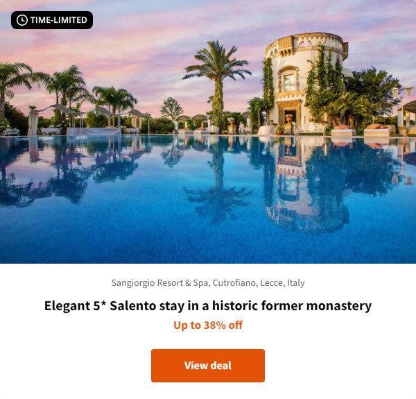 Elegant 5* Salento stay in a historic former monastery