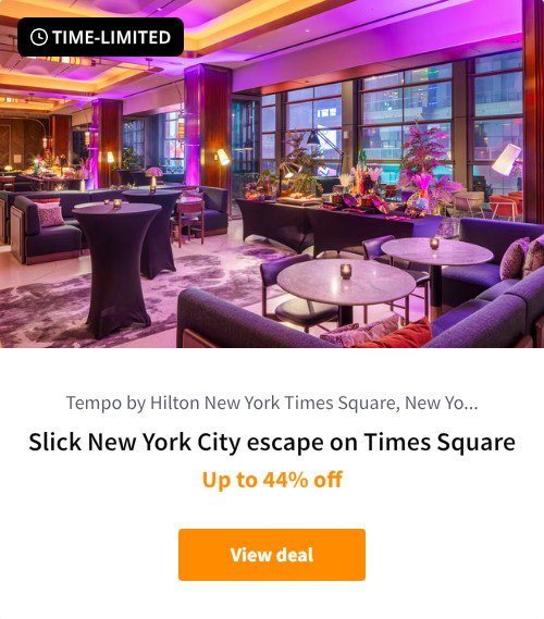 Slick New York City escape on Times Square