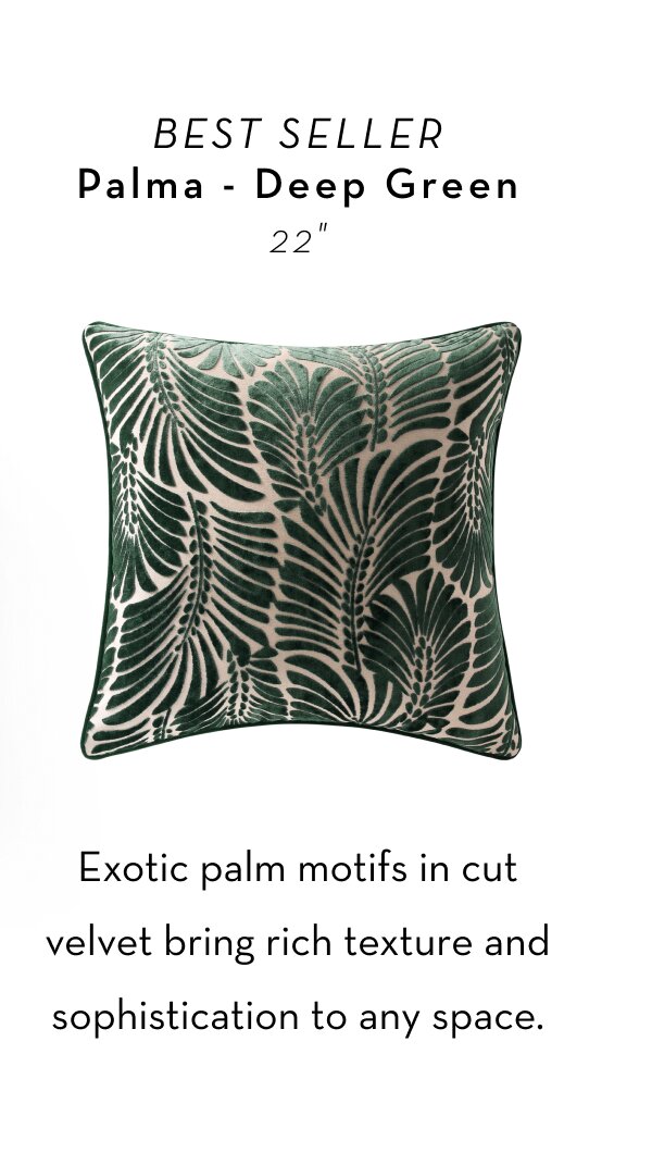 Palma pillow in deep green