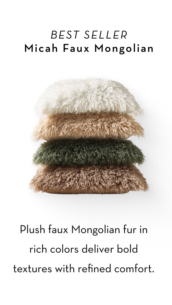 Micah faux mongolian pillow
