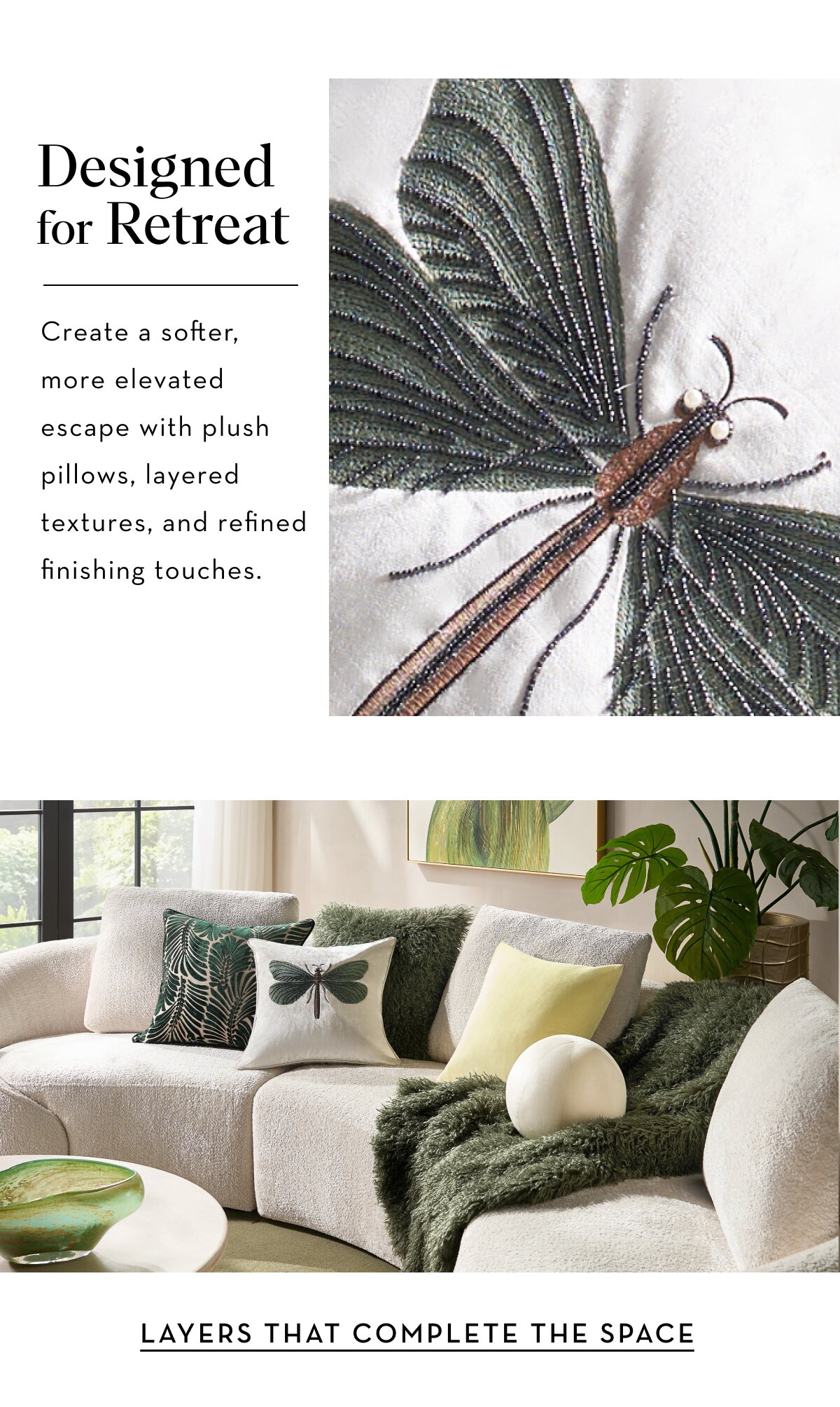Layer pillows & throws to your space