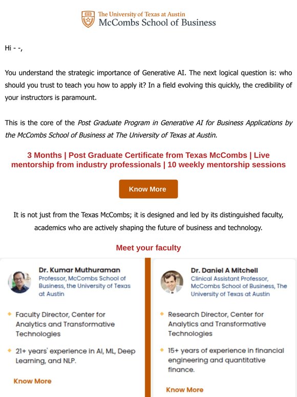 — —, Learn Generative AI from the Faculty Shaping Its Future
