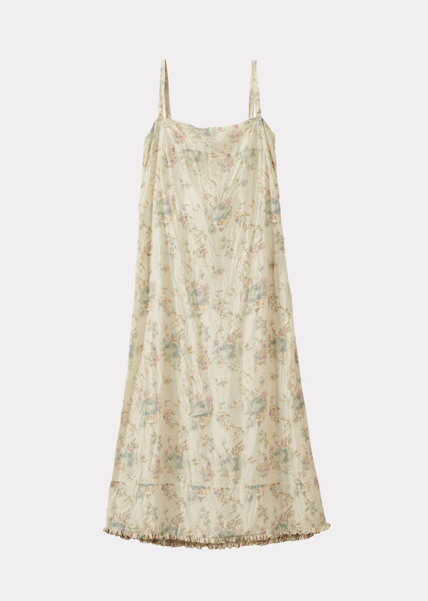 Image of WOMEN'S A-LINE SLIP DRESS - BLUE ROSE PRINT