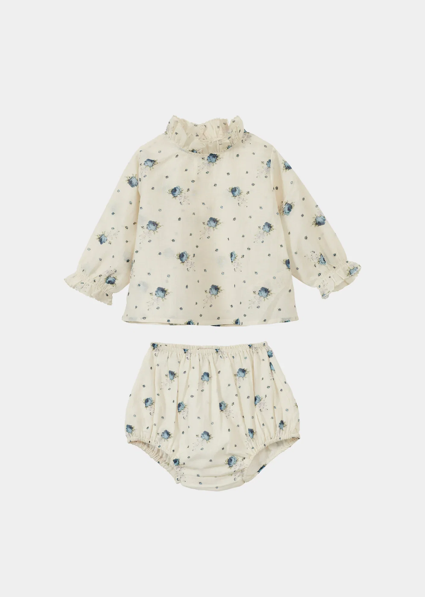 Image of SANA BABY BLOUSE AND BLOOMERS SET - ROSE BOUQUET