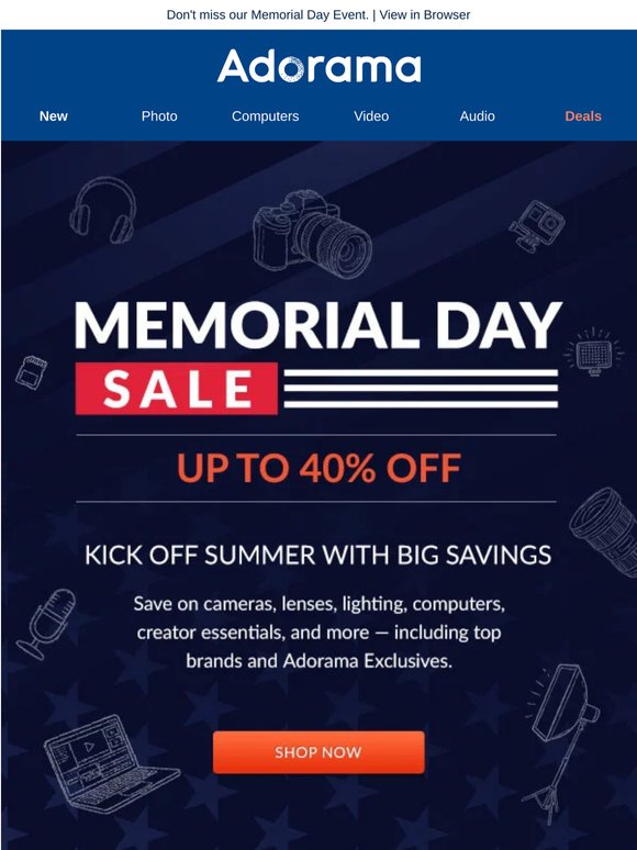 Up to 40% Off — Memorial Day Sale