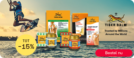 Tiger Balm producten tot -15% voor spieren en gewrichten, knop “Bestel nu”.