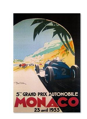 Grandprix Automobile Monaco 1933 Giclee Wall Art