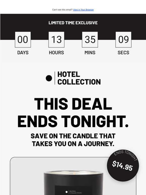 LAST CHANCE: Classic Escape Candle.