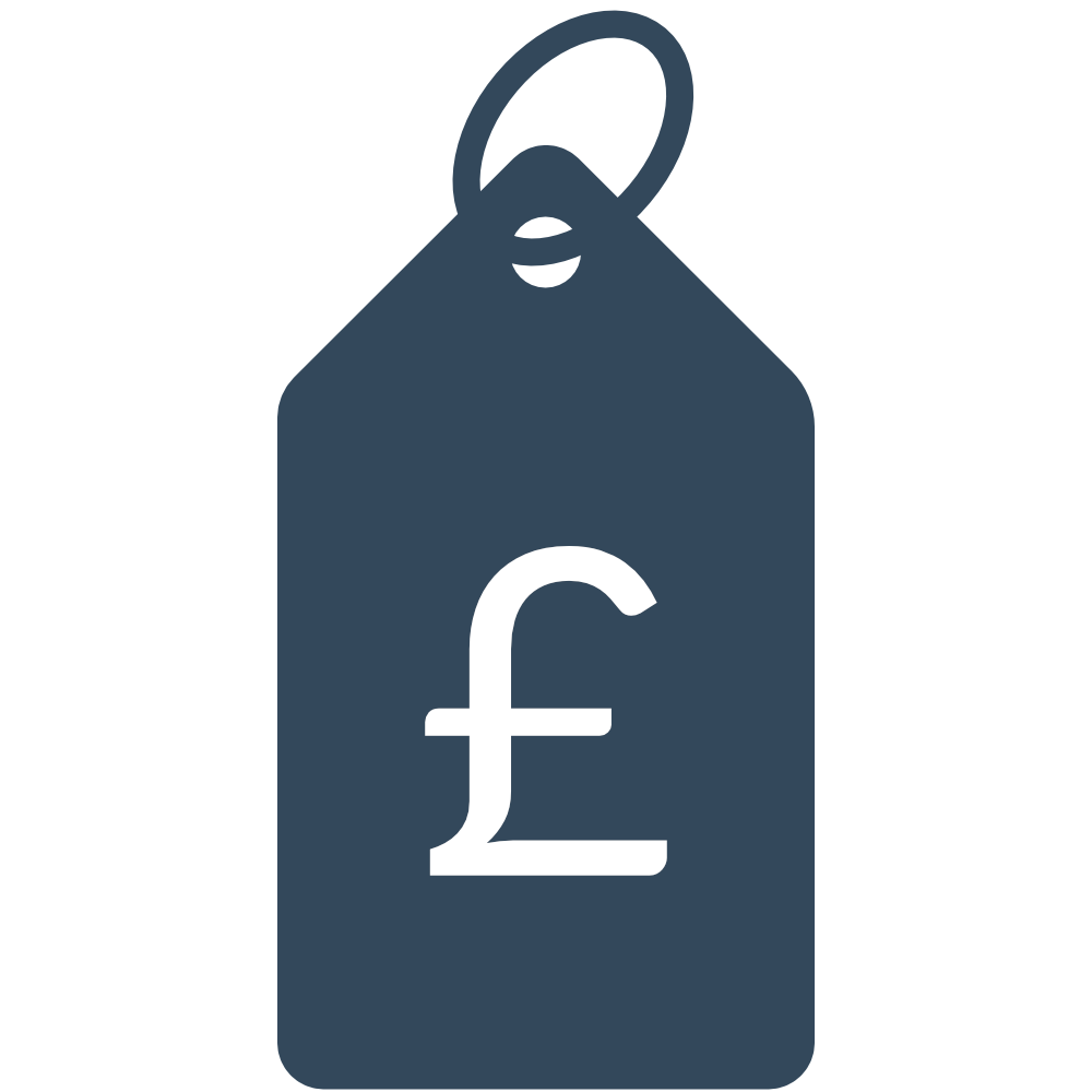 Price tag icon representing transparent pricing.