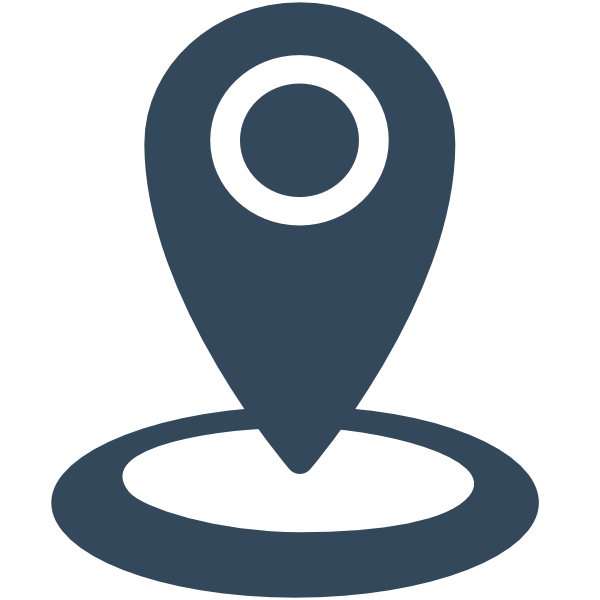 Location pin icon representing travel from the airport to your destination.