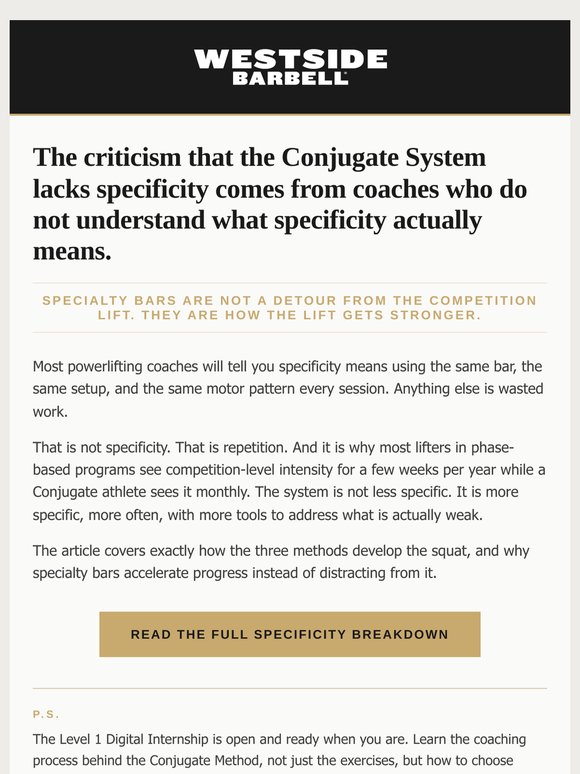 Conjugate is more specific than what most lifters do
