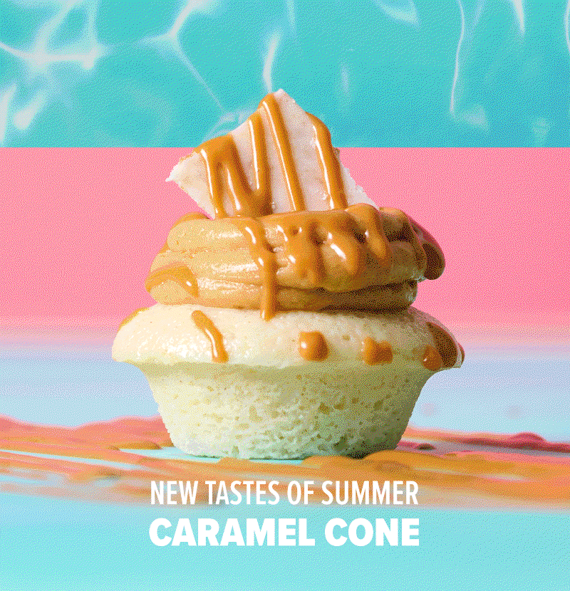 New tastes of summer! Caramel Cone, Chocolate & Vanilla Swirl, and S'moreo.