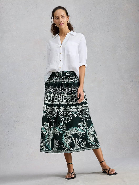 Shop Abigail Midi Print Skirt