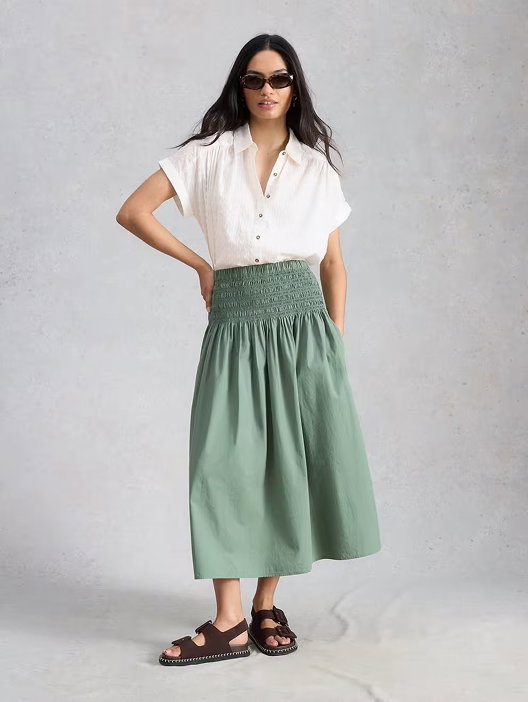 Shop Suri Shirred Midi Skirt