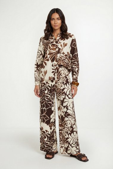Floral Print Button Down Shrt Coord