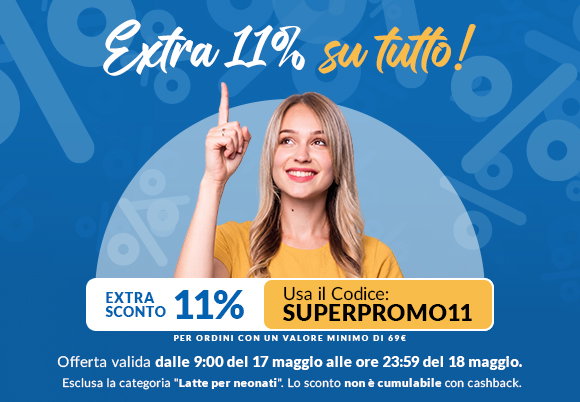 Extra sconto del 11% su una spesa minima di €69, affrettati!