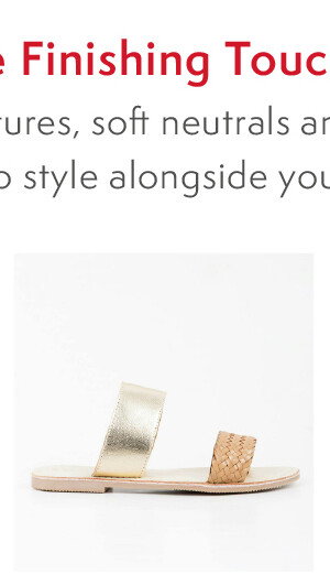 Open Toe Gold Leather Sandals