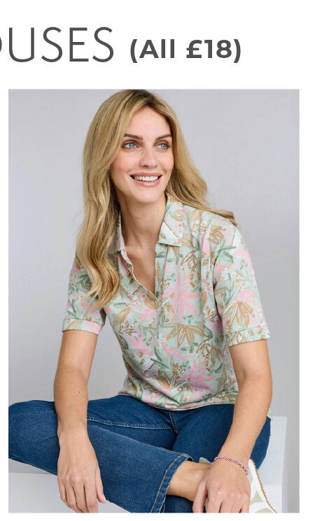 Floral Polo Shirt in Linen