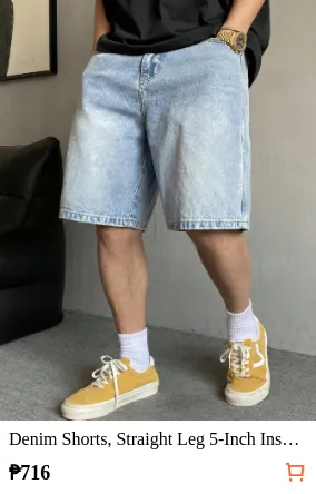 Denim Shorts Straight Leg 5-Inch...