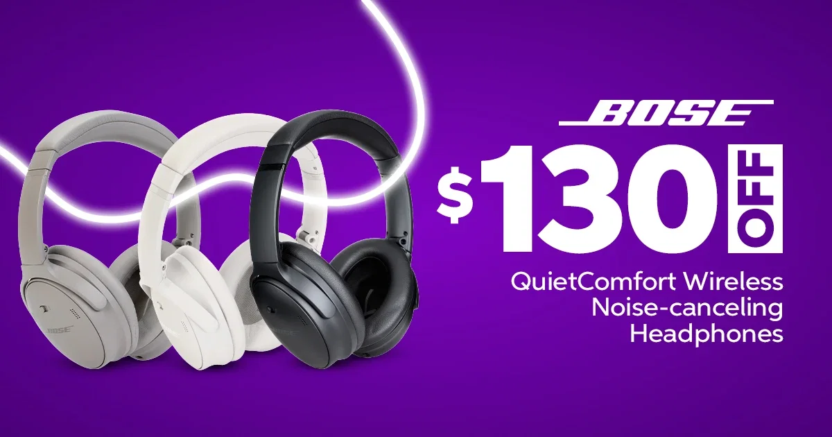 $130 Off Bose QuietComfort Wireless Noise-canceling Headphones